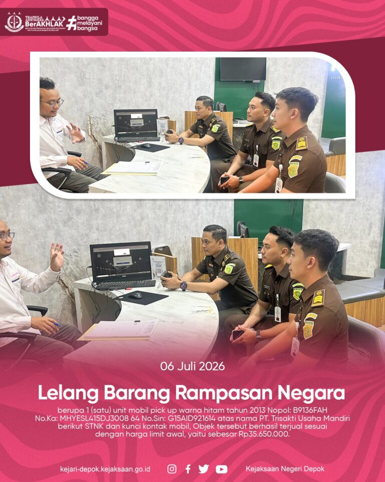 lelang Barang Rampasan Negara berupa 1 (satu) unit mobil pick up