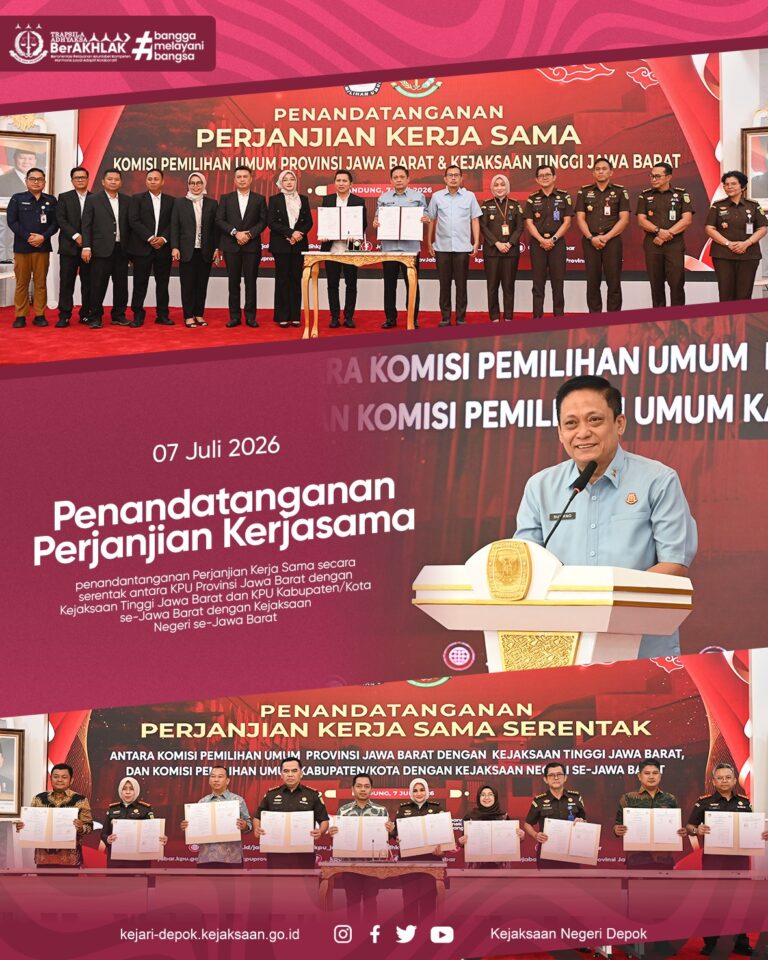 Kepala Kejaksaan Negeri Depok mengikuti kegiatan Penandatanganan Perjanjian Kerja Sama secara serentak
